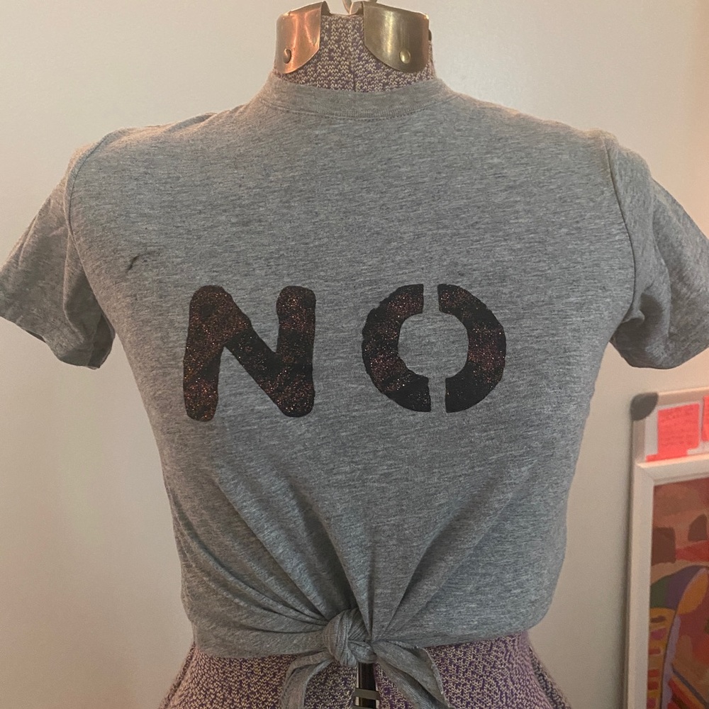 NO graphic baby tee with tie front